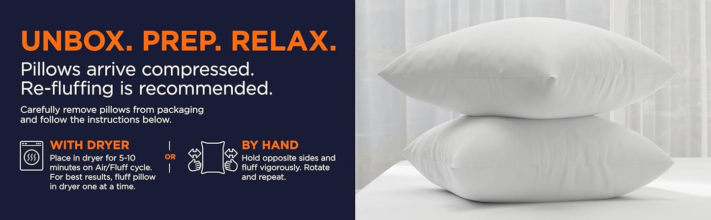 Amazon Basics Long Body Pillow for All Position Sleepers, 20 x 54 inches, Supportive, 1 Pack
