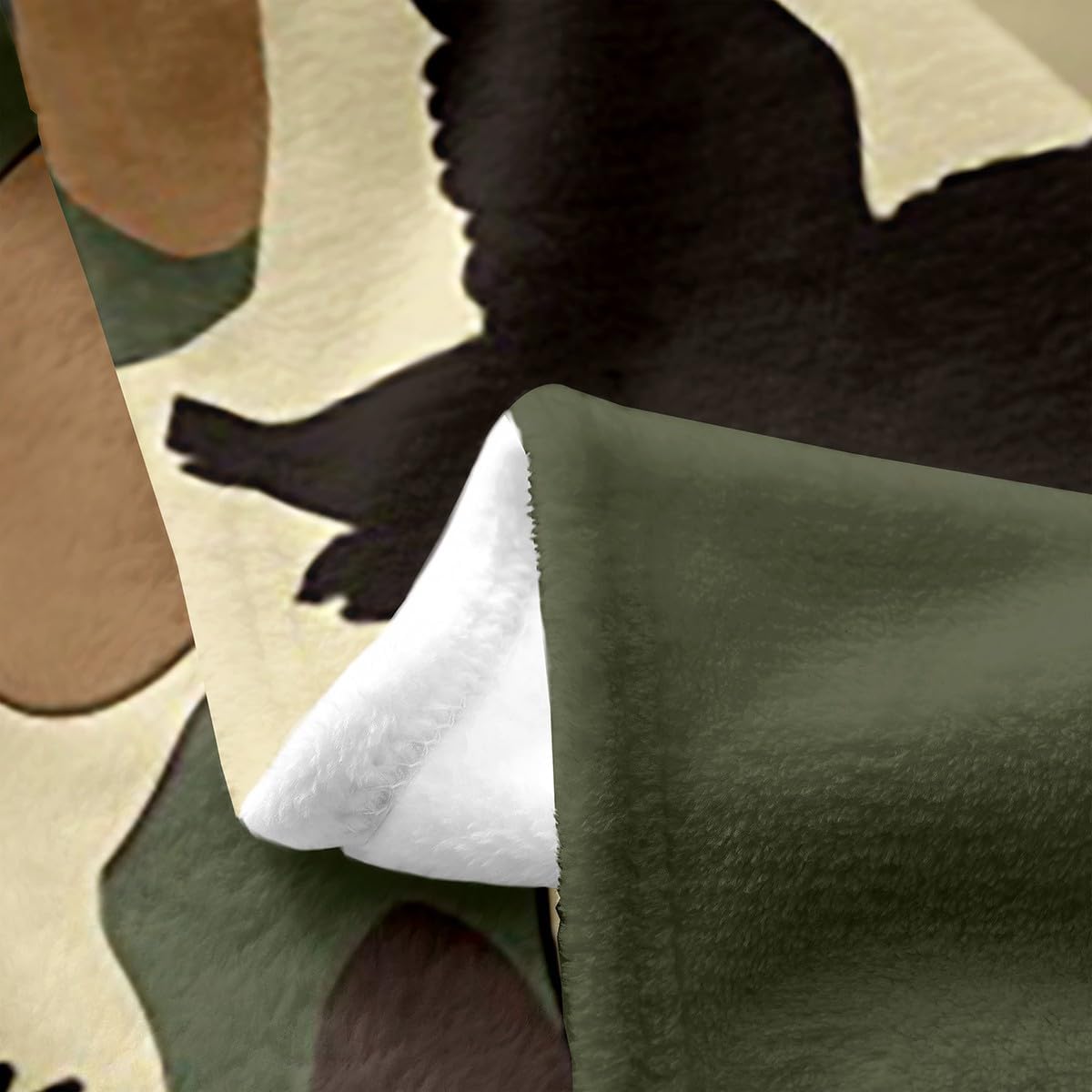 Erosebridal Duck Hunter Blanket Twin 60x80 Inch Camo Throw Blanket for Kids Army Camouflage Hunting Fleece Blanket Vintage Green Brown Bedroom Decor Wild Animal Duck Rustic Flannel Blanket