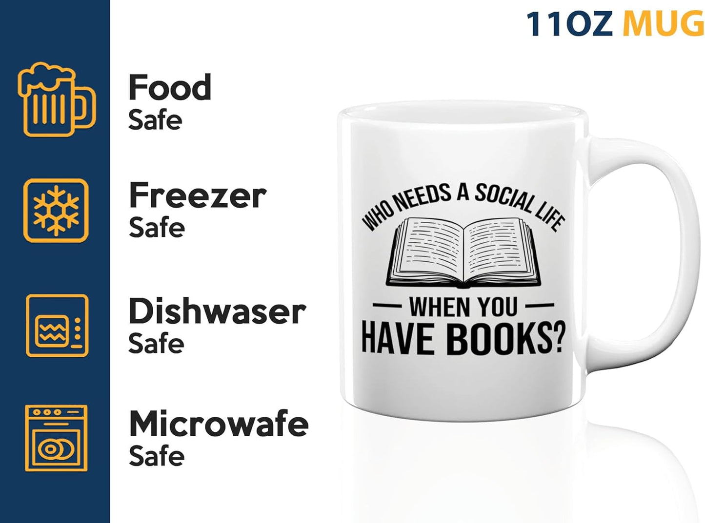 Book Lover Coffee Mug 11oz White -Who needs a - Bookworm Literature Library Book Lover Reader Booked Editor Intellectual Studious