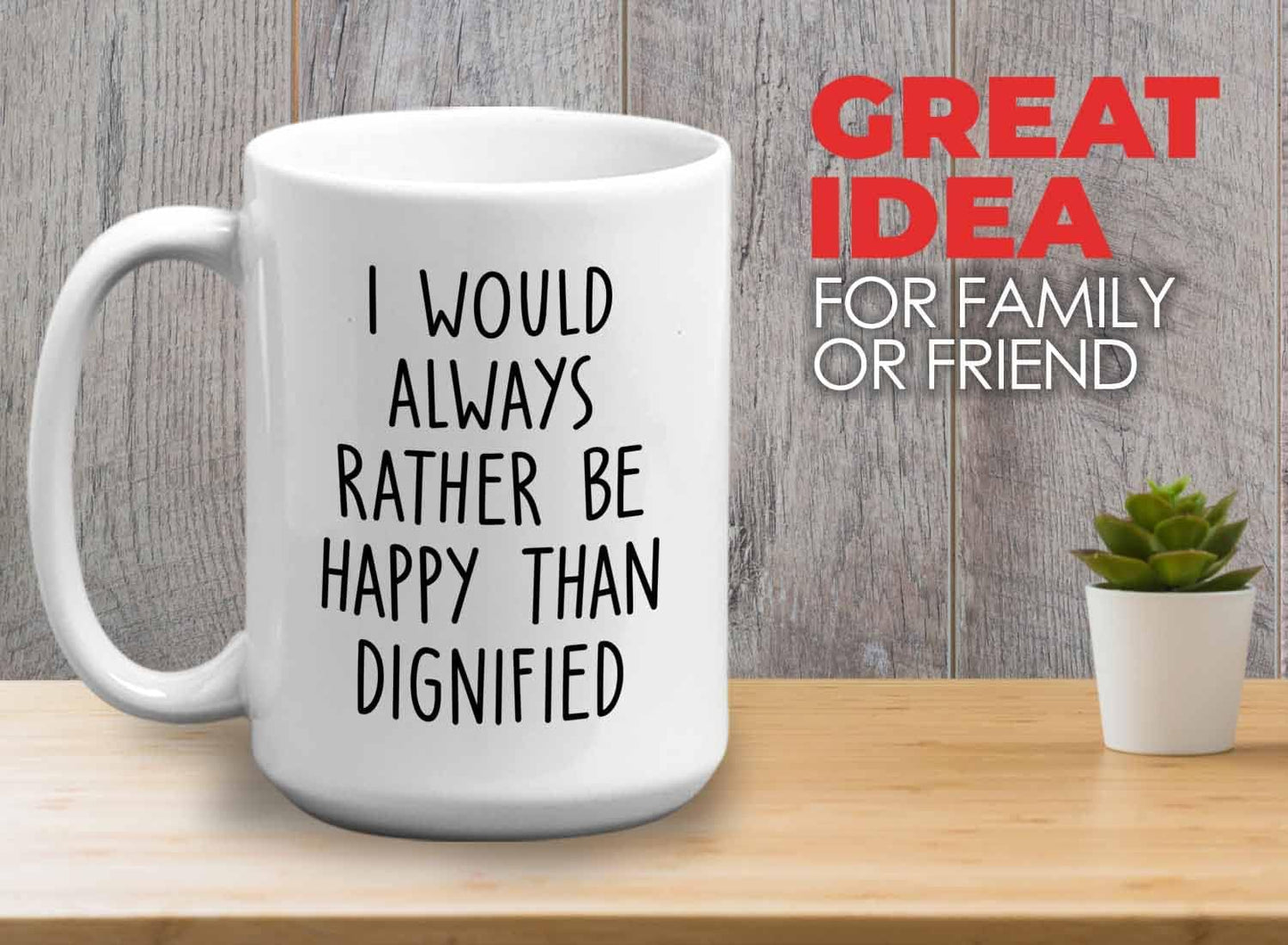 Bubble Hugs Writer Coffee Mug 15oz White - I would always rather be happy than dignified - Reading Book Lover for Bookworm Bibliophile Librarians Author Readers Bookish