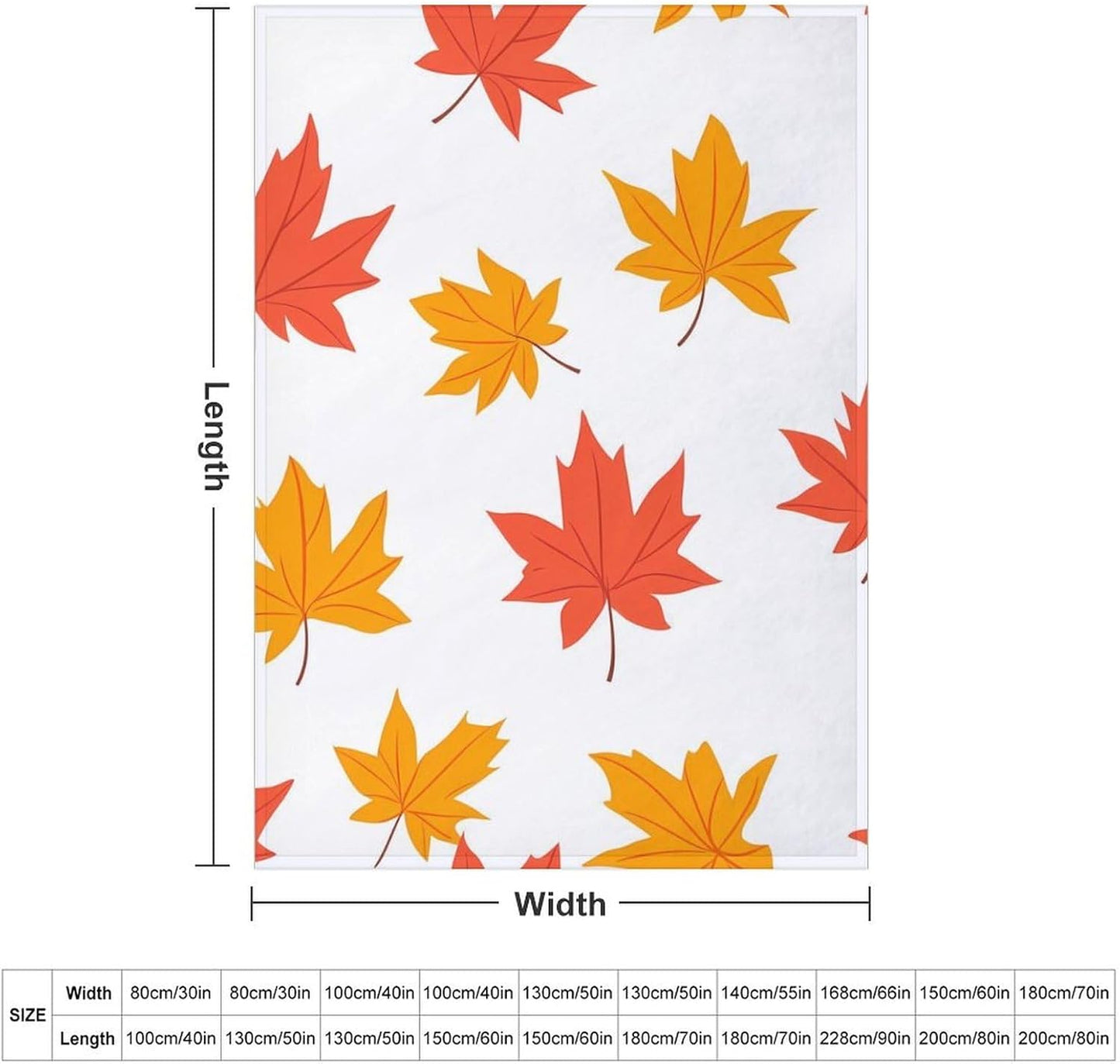 Maple Leaf Throw Blanket for Couch Bed Plush Cozy Fuzzy Flannel Blanket for All Season 55"x70"