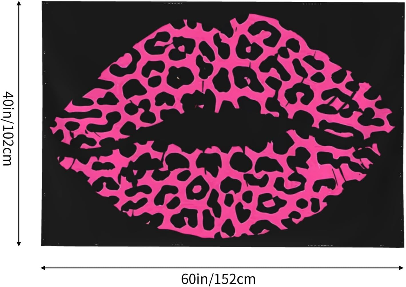 KOSUES Pink Leopard Lips Tapestry Wall Hanging Tapestries Wall Backdrop Room Poster Art Aesthetic Decor for Home Office Bedroom Living Room Dorm 60x40 Inch