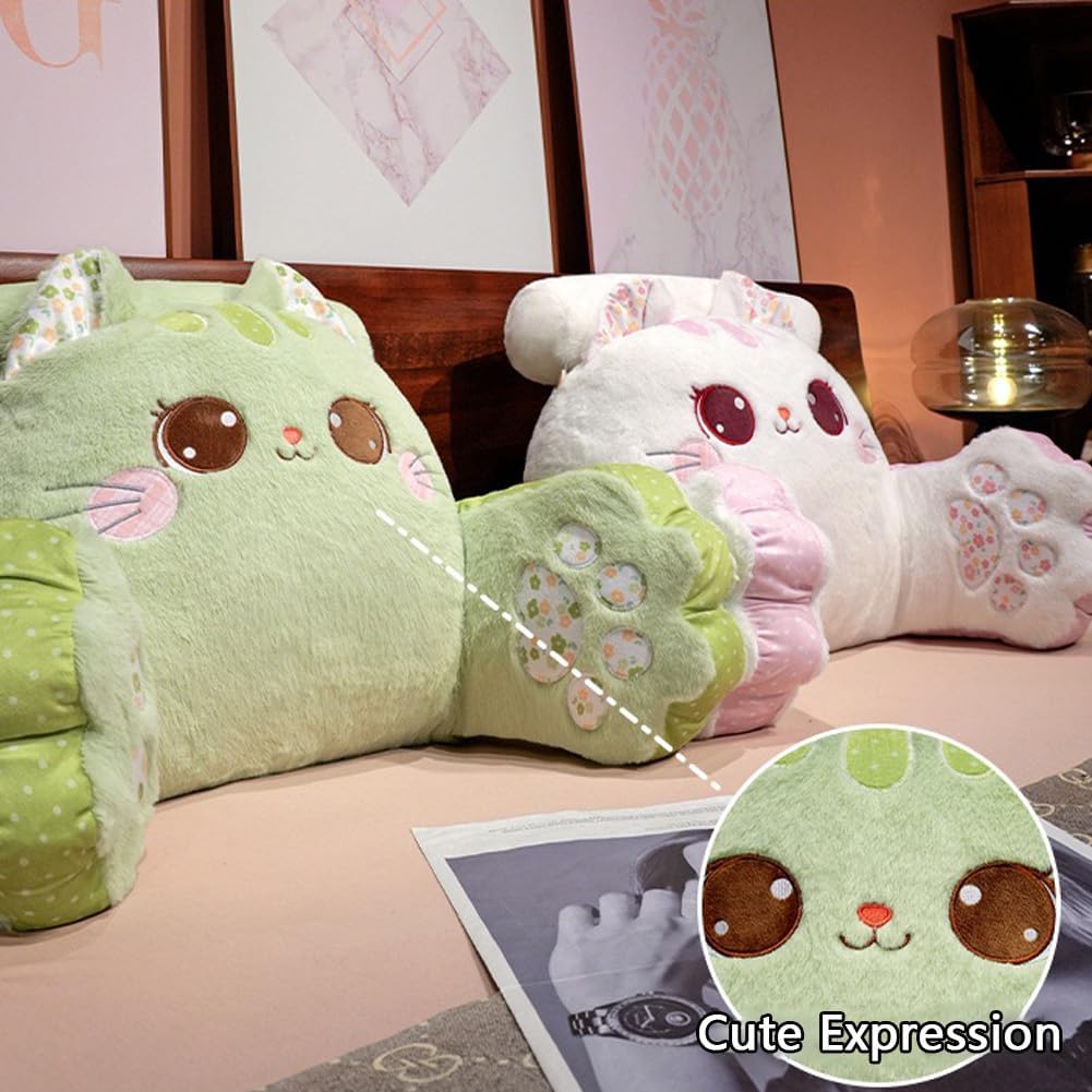 Reading Pillow Back Pillow for Sitting Up in Bed Cat Design Bed Pillow with Arms, Back Support Pillow with Washable Cover Home Decor