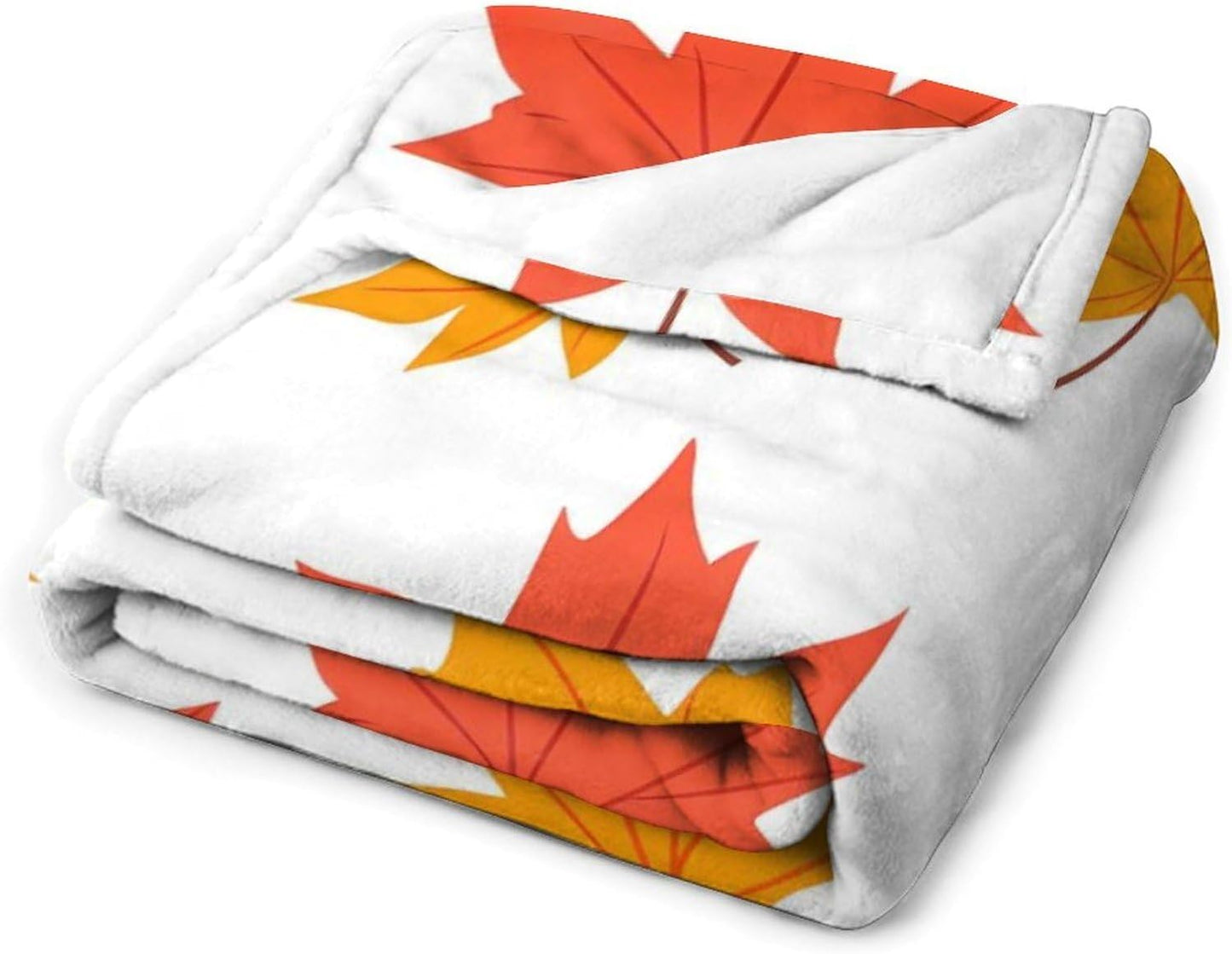 Maple Leaf Throw Blanket for Couch Bed Plush Cozy Fuzzy Flannel Blanket for All Season 55"x70"