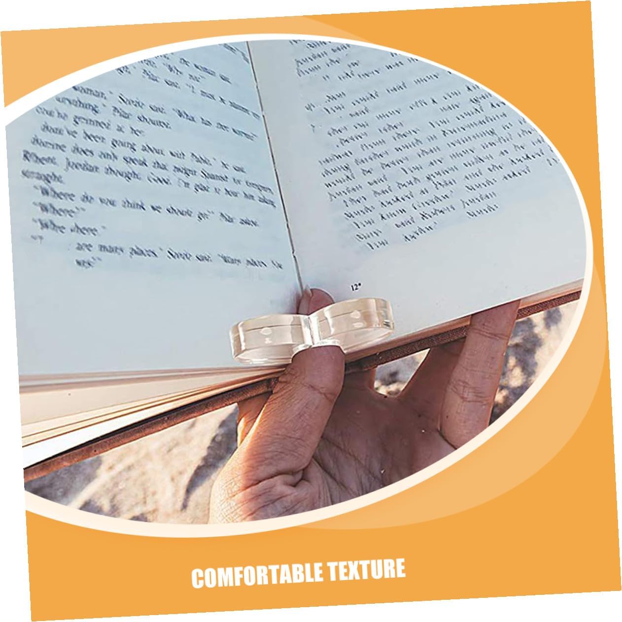 PRETYZOOM 4pcs Acrylic Heart-Shaped Thumb Reading Aid Book Page Holders Small Size Finger Bookmark for Teachers and Avid Readers