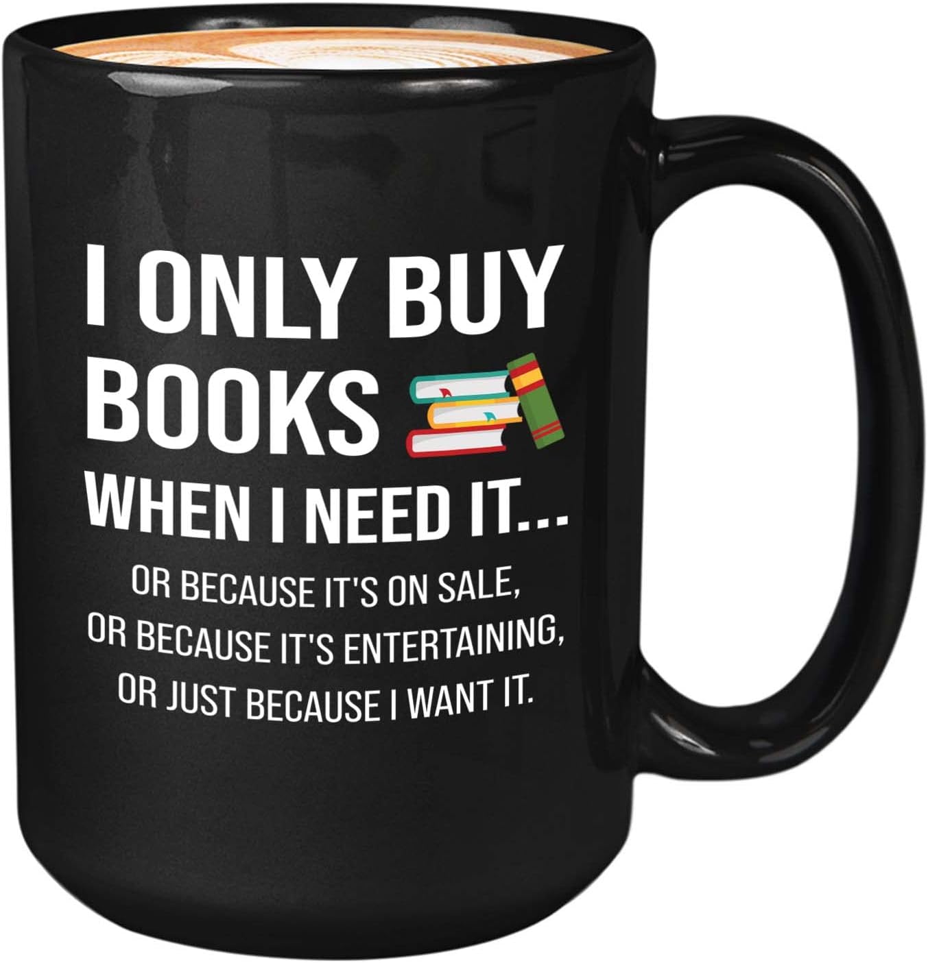 Bubble Hugs Book lovers Coffee Mug 15oz Black - Only Buy Books - Author Writer Library Library Editor Introvert Book Lovers Cat Lover Chill Relax Bookworm Reading