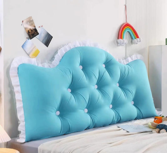 Large Headboard Pillow Bed Rest Wedge Pillow Lace Reading Pillow for Headboard Backrest Bolster Positioning Support Day Bed Bolster with Removable Cover(Size:70"/180cm,Color:A)