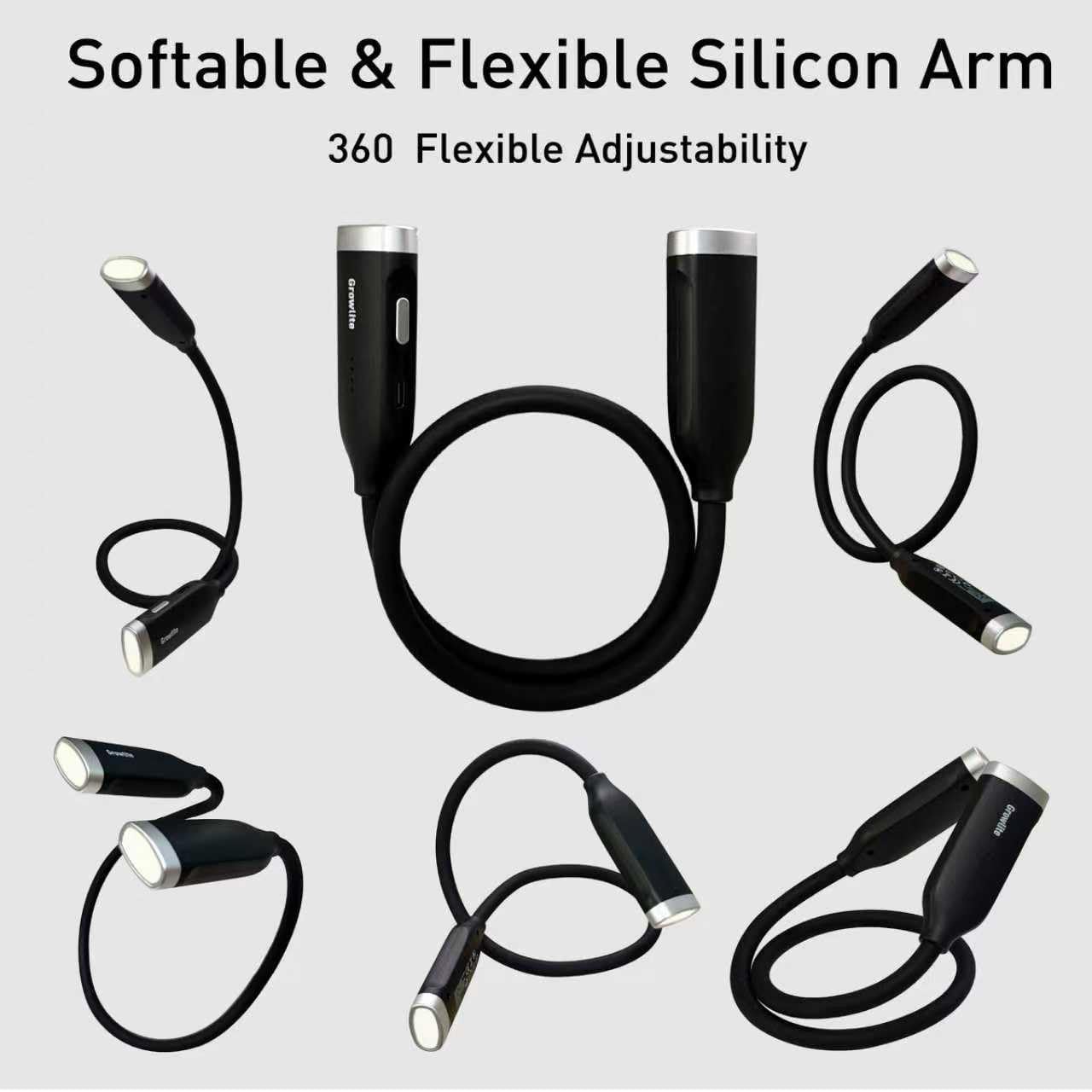 Neck Reading Light, 3 Color & Brightness Adjustable Book Light for Reading in Bed, Hands-Free, Lightweight, USB C Rechargeable, Eye-Caring, Perfect for Crafts, Camping, Kids & Adults (black)