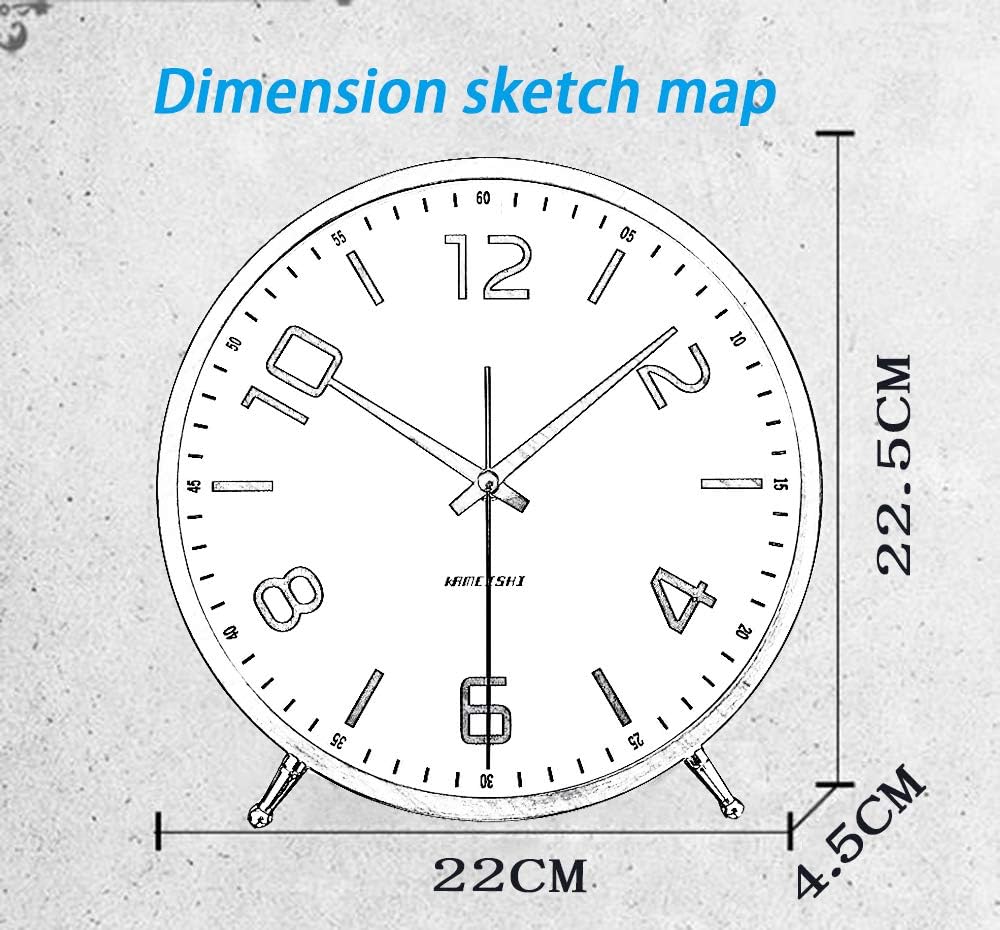 8 Inch Desk Clocks Wood Silent Non-Ticking Battery Operated Analog Table Clock Round Sweep Quartz Wall Clocks for Kids Living Room Bedroom Bedside Large Numerals Decor KSZ828 Brown