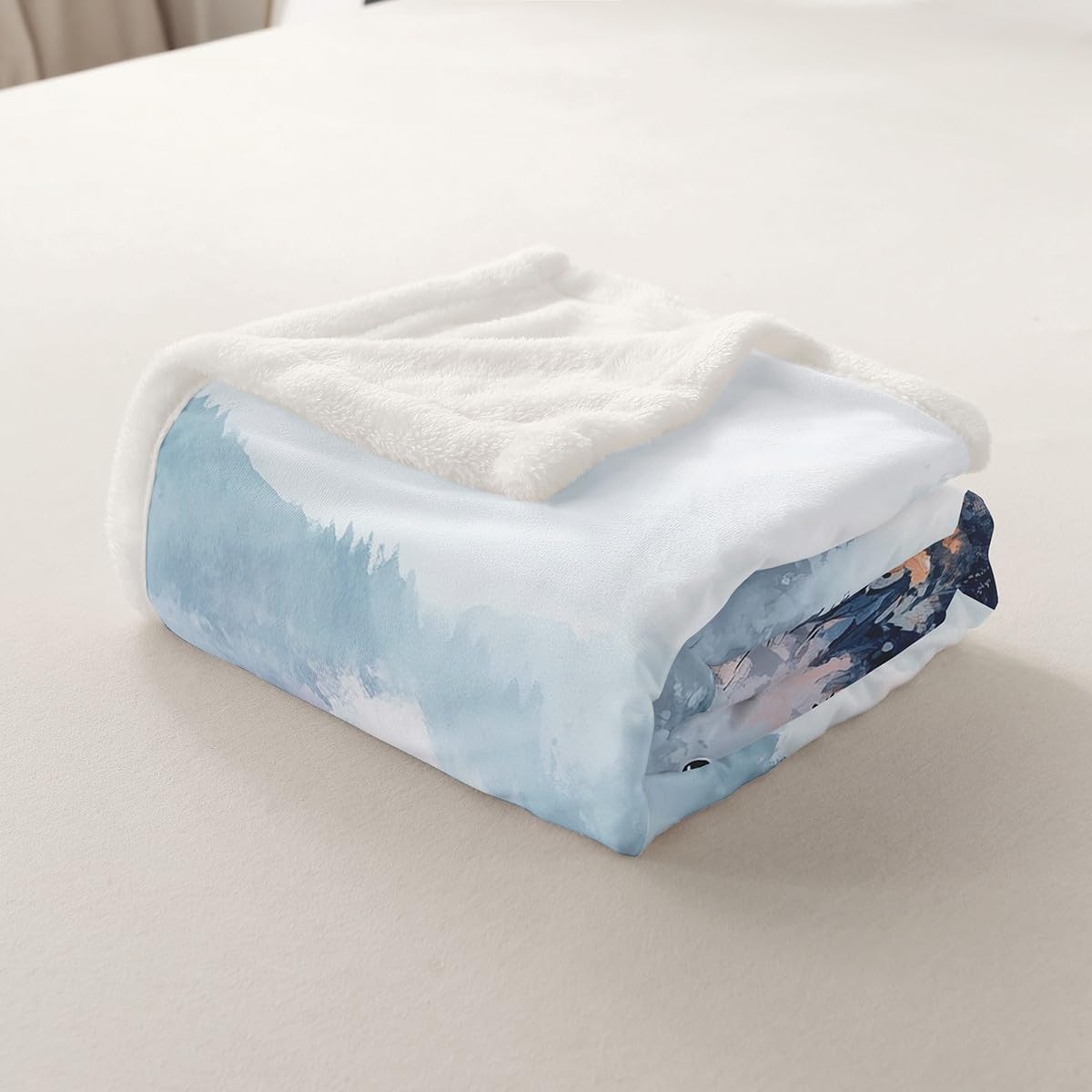 Erosebridal Kids Skunk Throw Blanket Baby Size, Cute Wild Animals Fleece Blanket Smoky Mountain Sherpa Blanket for Boys Girls Teens Adult Women Bedroom, Farmhouse Flower Wildlife Flannel Blanket