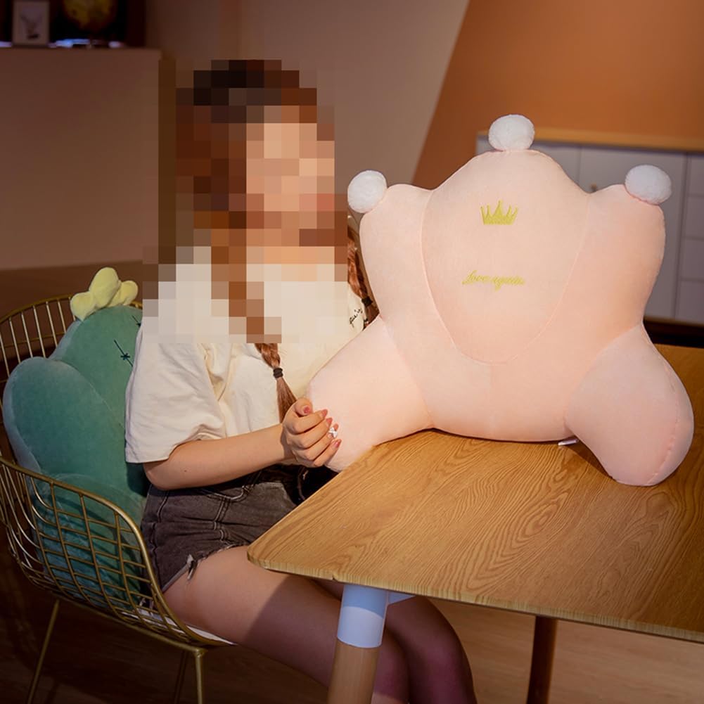 Cartoon Lumbar Support Pillow Cute Office Chair Waist Back Cushion Backrest Pillow Soft Sofa Bed Rest Reading Pillow (Green Cactus, 55×40CM/21.65"×15.7")
