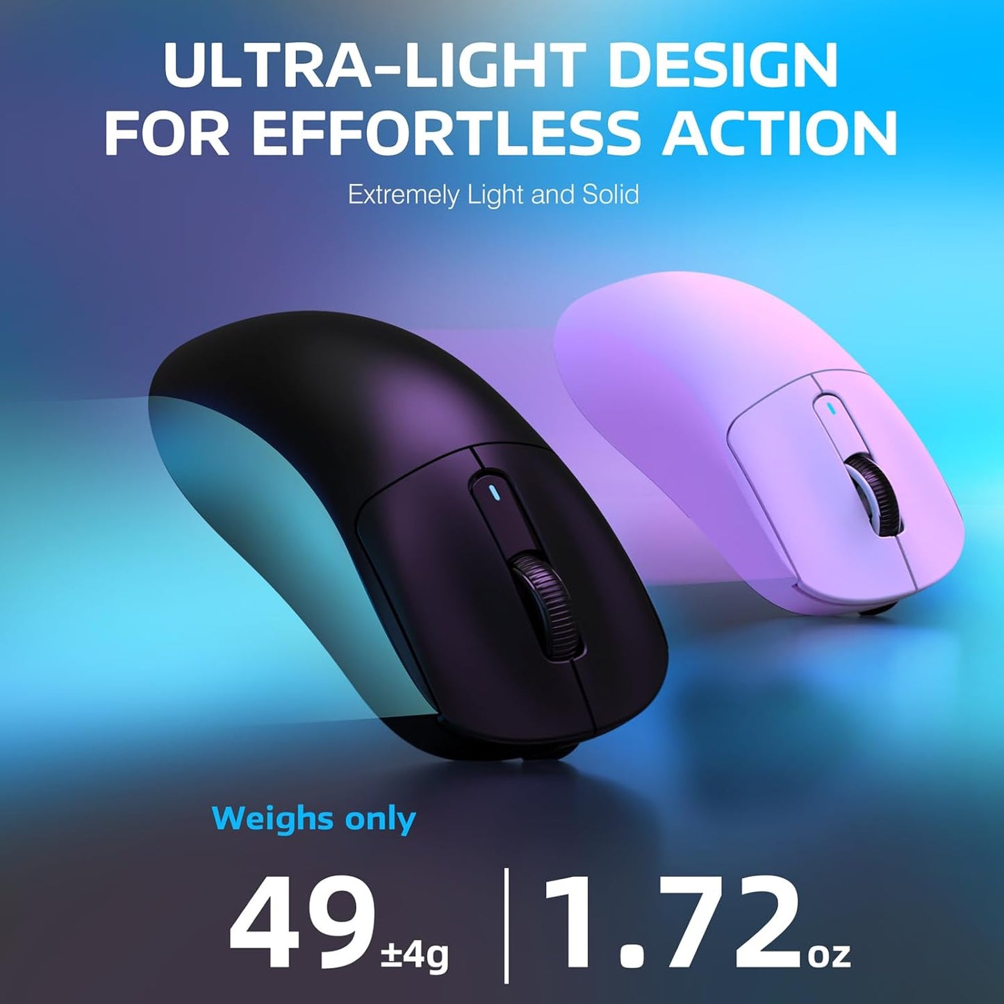 ATTACK SHARK X3 Wireless Gaming Mouse, 49g Ergonomic Computer Mouse, Triple Modes PAW3395 26K DPI Optical Sensor, 200h Battery Life, Programmable Buttons, Gaming Accessories for PC/Laptop/Mac (Black)