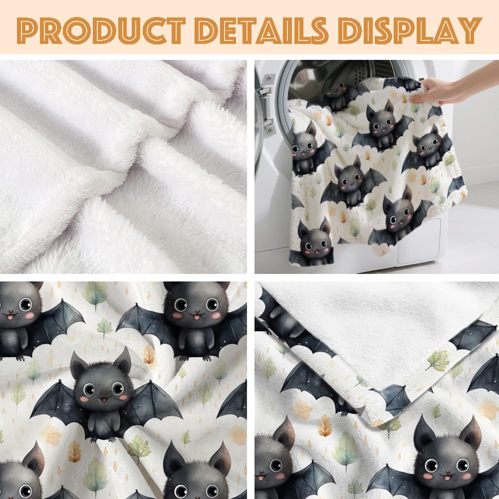 Halloween Bats Baby Blanket Gifts Super Soft Swaddle Newborn Cozy Baby Receiving Blanket Stroller Throw Blanket for Crib 40x30 in for Puppy