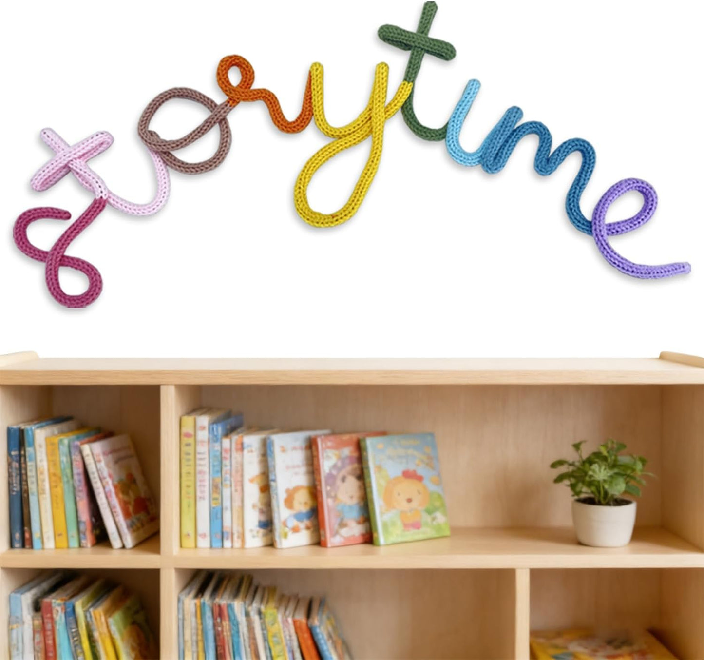 Handmade Storytime Wall Sign-Knitted Wire Storytime Sign Reading Corner Sign Decor story time wall sign wire Letters Book Corner Decor for Kids Room Nursery & Playroom (Storytime)