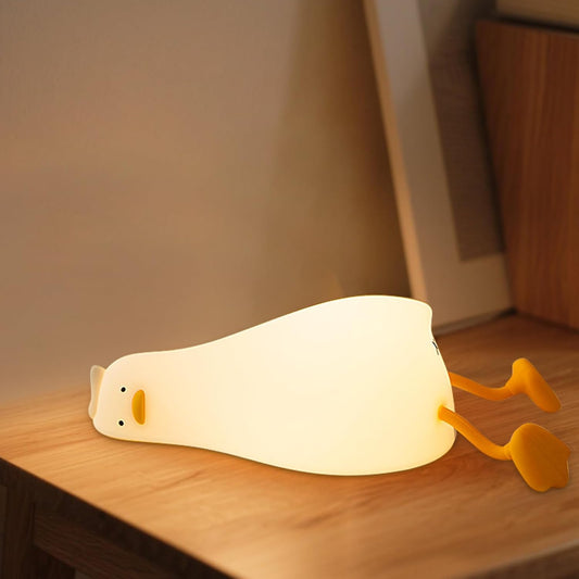 Benson Squishy Silicone Duck Night Light, Lying Flat Existential Crisis Lamp, Touch Dimmable Nursery Breastfeeding Light, Rechargeable 3000K Warm Sleep Aid, Cute Dorm Decor Gift