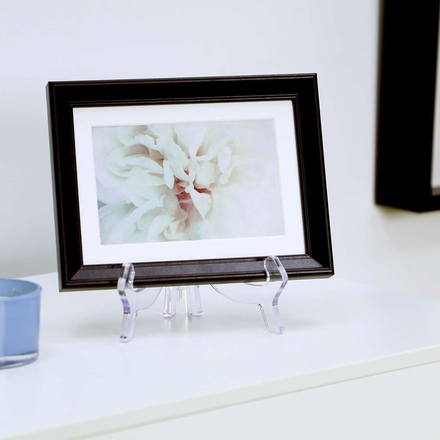 2 Pieces Plate Stand, 4.4/6.4 Inch Clear Acrylic Easels Display Stands, Plate Display Stands, Display Holder for Frame Picture Magazine Book CD Phone