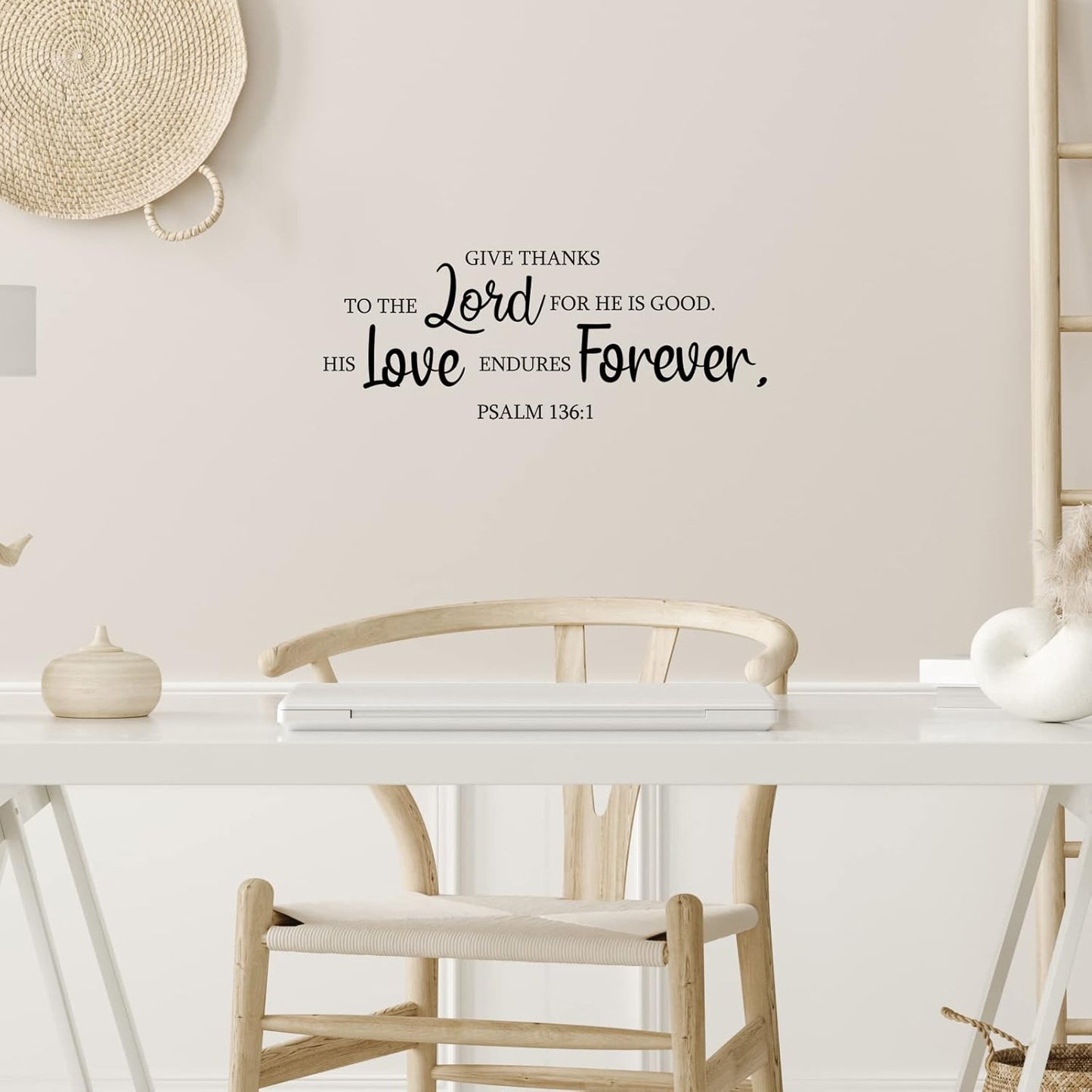 BBTO Bible Verse Wall Stickers Inspirational Quote Wall Decals Religious Motivational Scripture Sticker Peel and Stick for Bedroom Living Room Office Bathroom(We Love Because He First Loved Us)