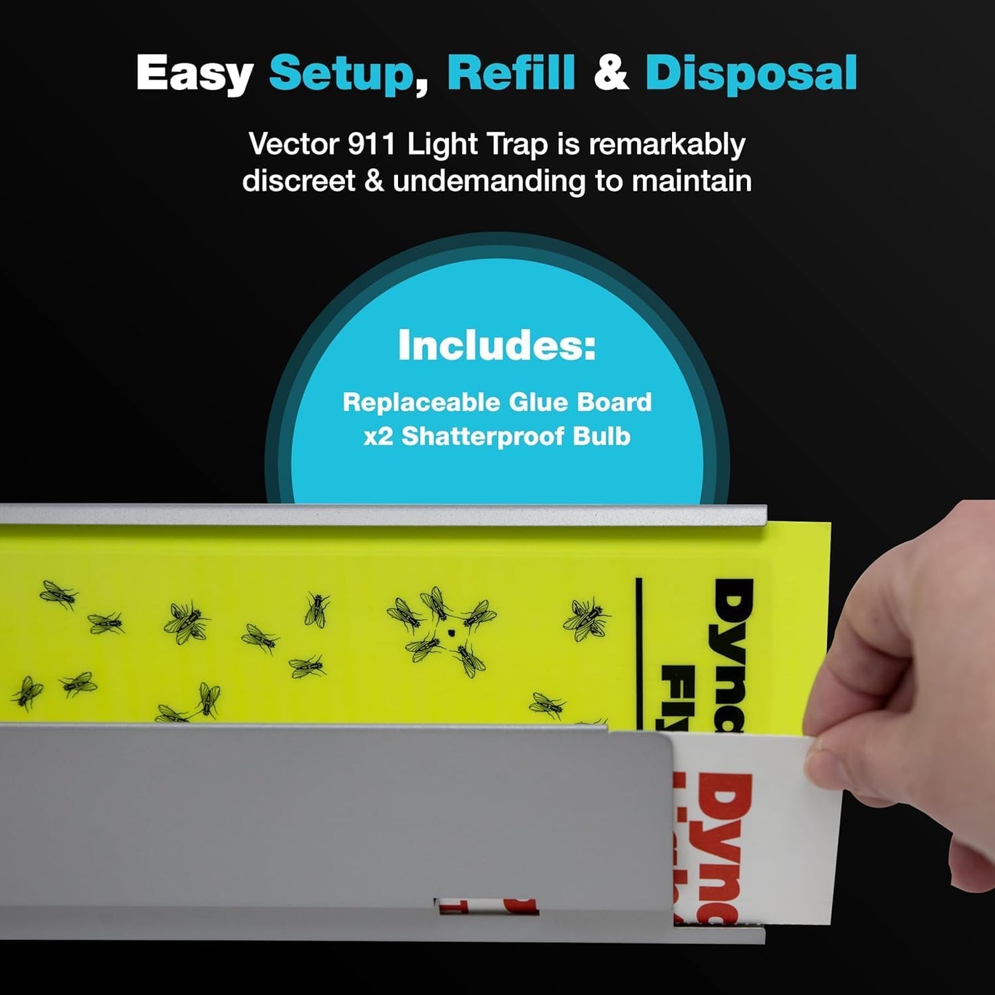 Catchmaster Pro Series Flying Insect Light Trap Replacement Board 5-PK, UV Light Fly Trap Refill, Adhesive Glue Boards, Bug Catcher, UV Lamp Mosquito Catcher, Home & Garage Pest Control