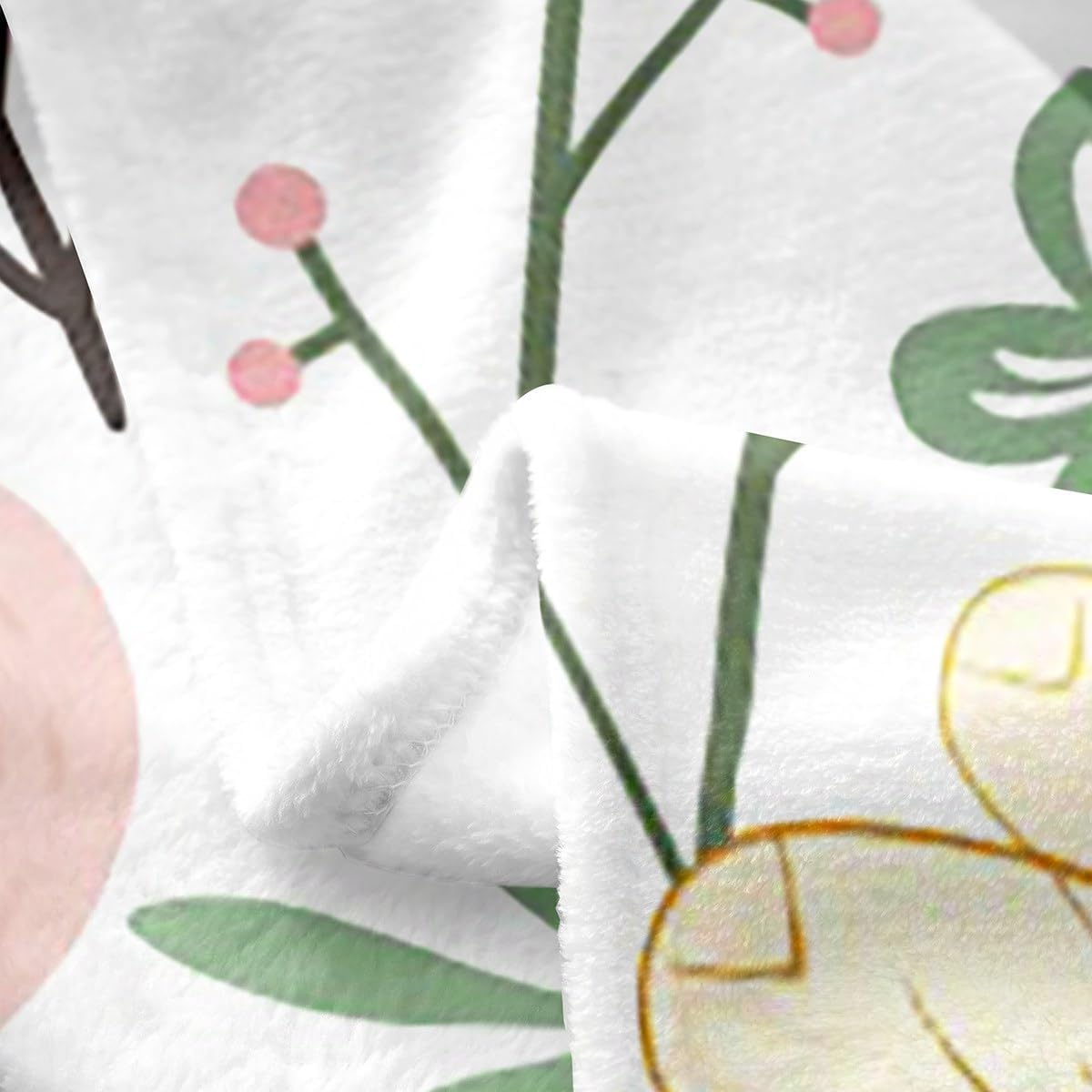 Erosebridal Cartoon Bee Blanket for Kids,Cute Animal Throw Blanket 40x50 Inch,Farm Leaves Flowers Fleece Blanket,Sweet Honey Bee Bed Blanket for Home Room Decor