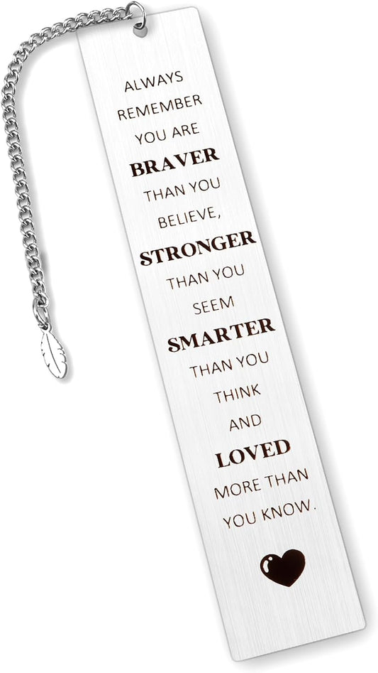 Inspirational Gifts for Women Men Metal Bookmark Book Accessories Motivational Cheer Up Encouragement Sobriety Gift Ideas Emotional Support Positive Affirmation Birthday Christmas Gifts