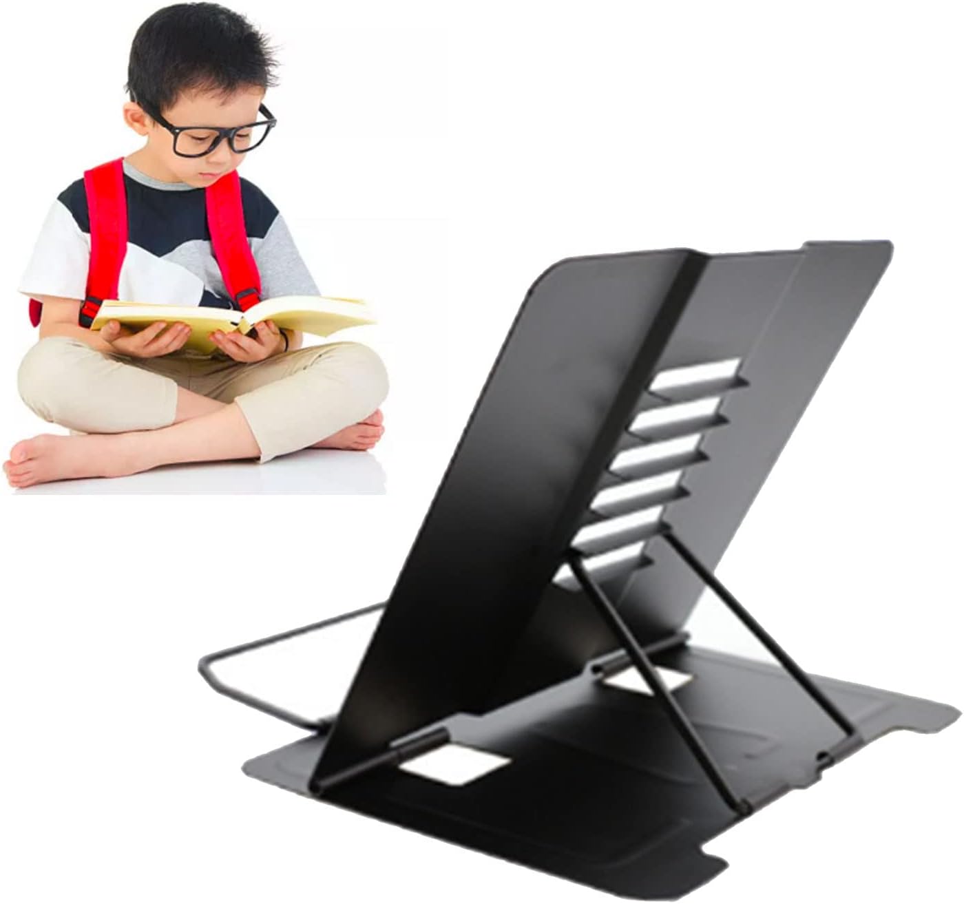 Sturdy Metal Reading Stand Adjustable Foldable Book Holder Multifunctional Metal Reading Rest for Home School Office