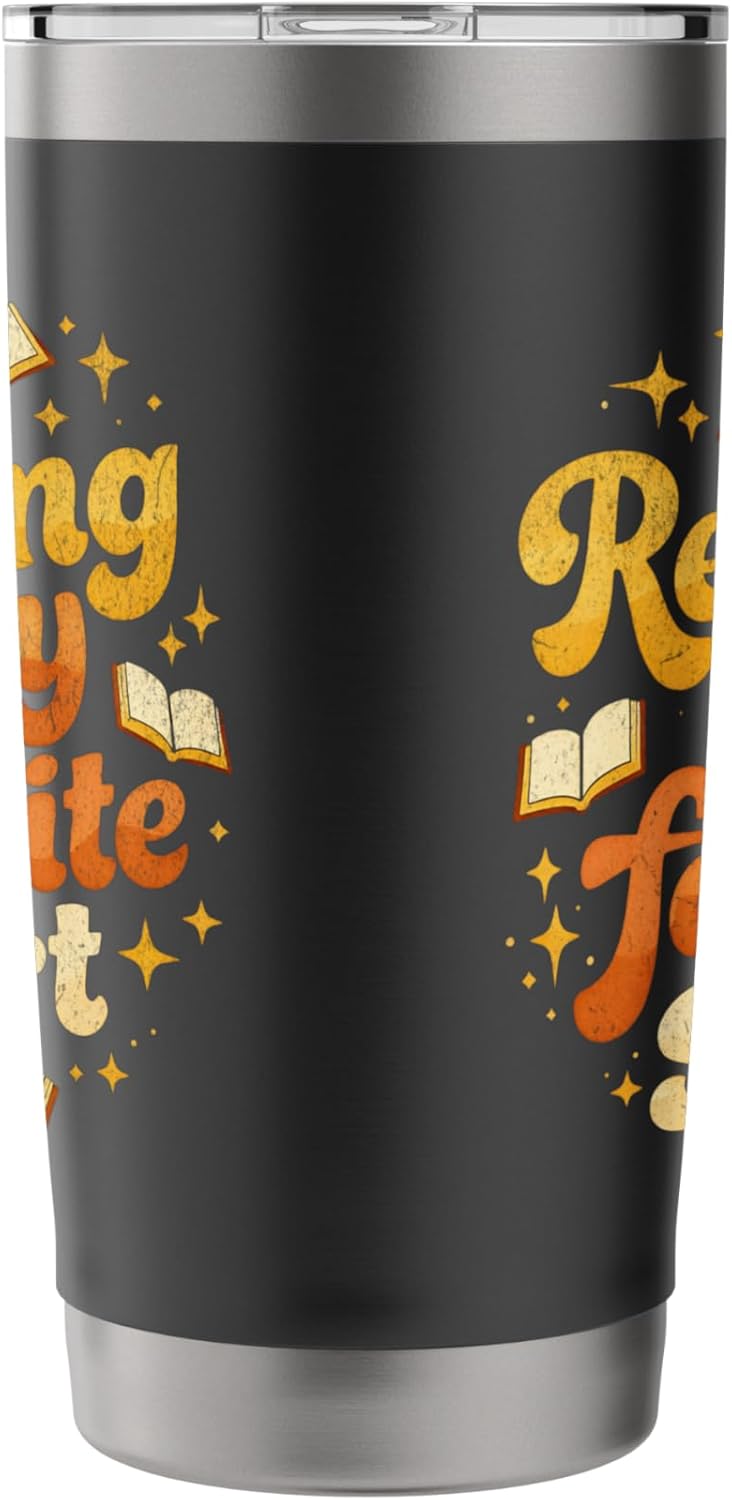 Reading is My Favorite Sport Retro 70s Book Lover Librarian Stainless Steel Insulated Tumbler