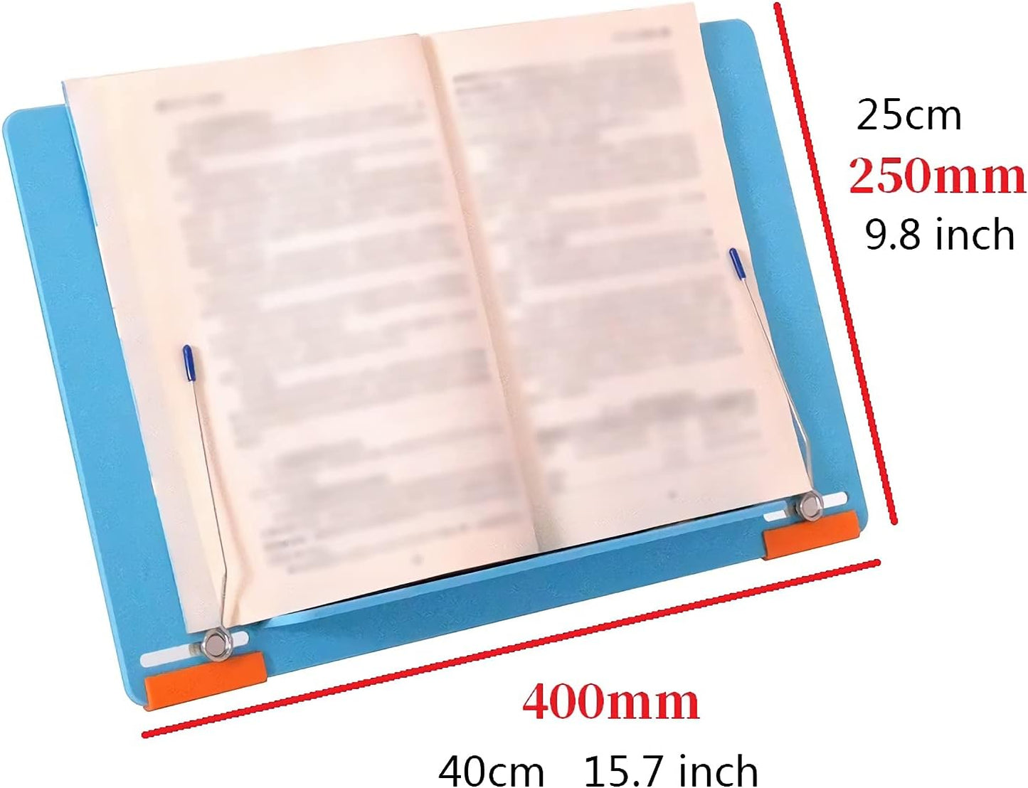 Book Stand Book Display Stand Cookbook Textbook Document Tablet Recipe Desk Stand Reading Rest Bookstand with Page Paper Clips 16 x 10 inch