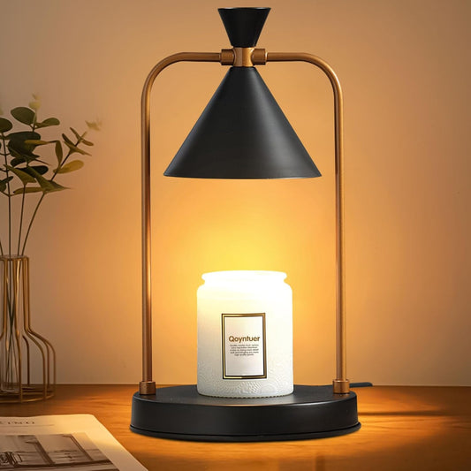 Candle Warmer Lamp with Timer Dimmer, Birthday Gifts for Women Mom, House Warming Gifts New Home Room Decor, Plug-in Operated Wax Melt Warmer for Scented Jar Candles (Black)