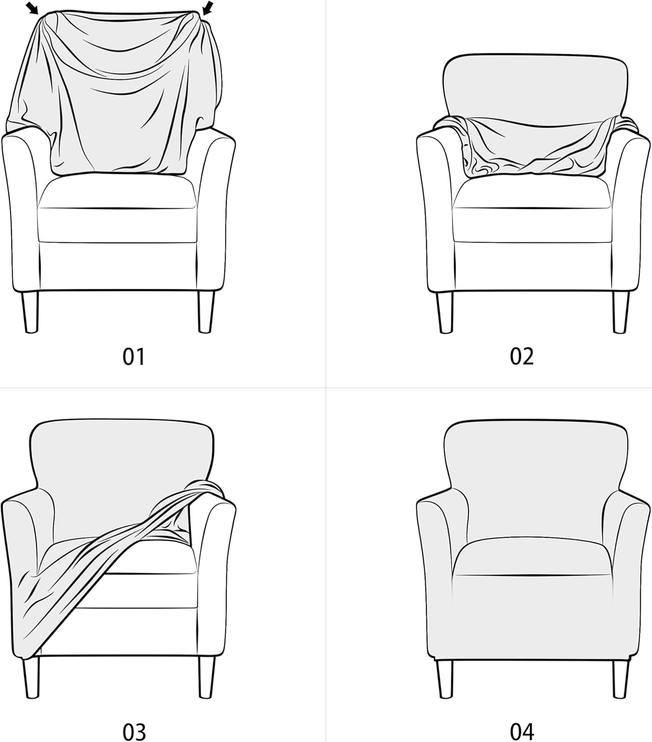 LiveGo Stretch Mid Century Modern Armchair Slipcover 1-Piece Jacquard Accent Chair Covers with Arms Soft Waterproof Chair Slipcovers for Living Room Furniture Protector Office (Beige a)