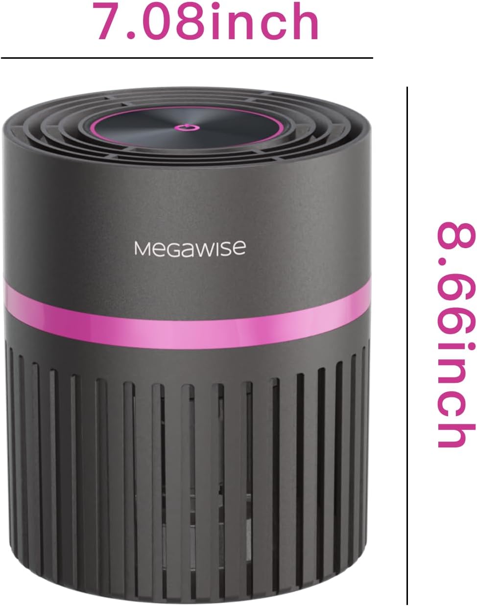 MEGAWISE Air Purifier for Home Bedroom Small Room Office, 3-IN-1 Filtration Air Cleaner for Smoke, Dust, Pet Dander, 100% Ozone Free, Available for California