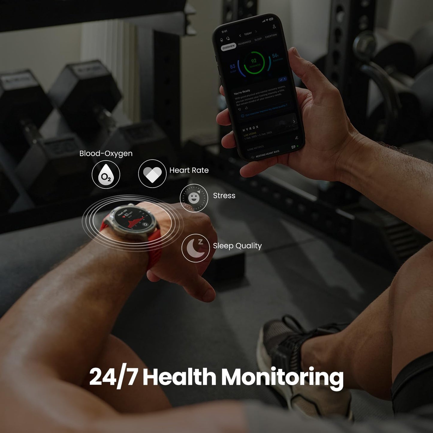 Amazfit Balance 2 Smart Watch 47mm 1.5" AMOLED Sapphire Glass, Offline Maps, Dual Band GPS, 21 Days Battery, 170+ Sport Modes, Hyrox & Golf Mode, Heart Rate & Sleep Tracker for Android & iPhone