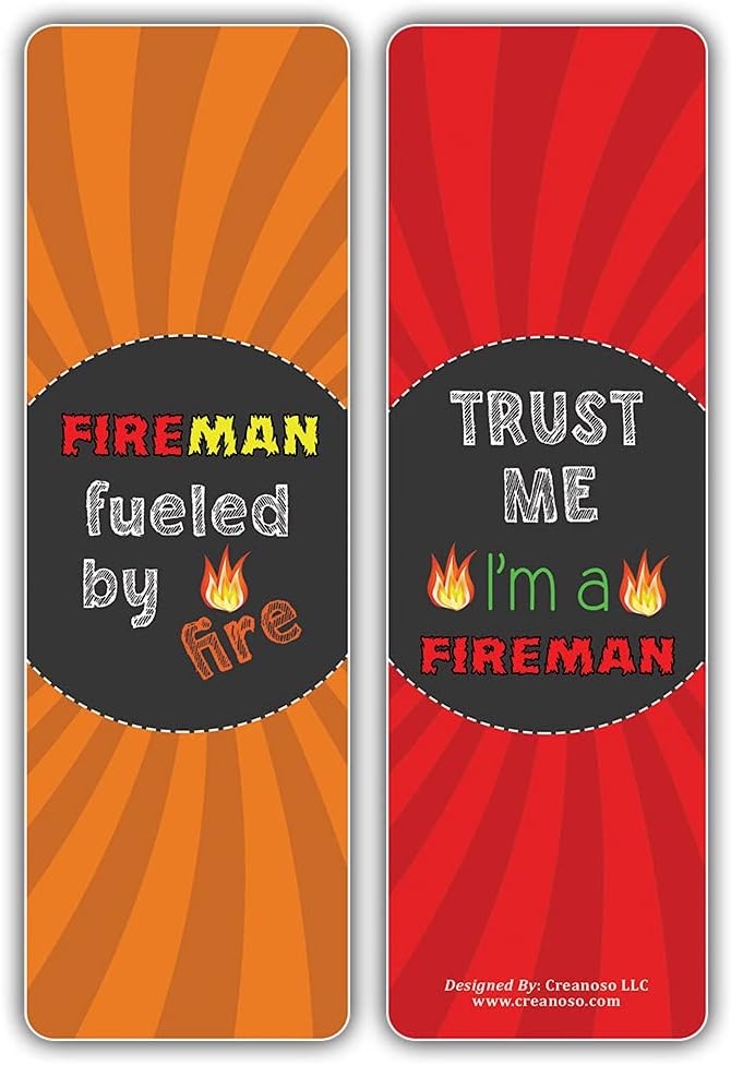 Creanoso I am a Firefighter Bookmarks (5-Sets X 6 Cards) - Cool Book Page Clippers Collection Set for Firemen – Great Token Giveaways - Unique Stocking Stuffers Gifts