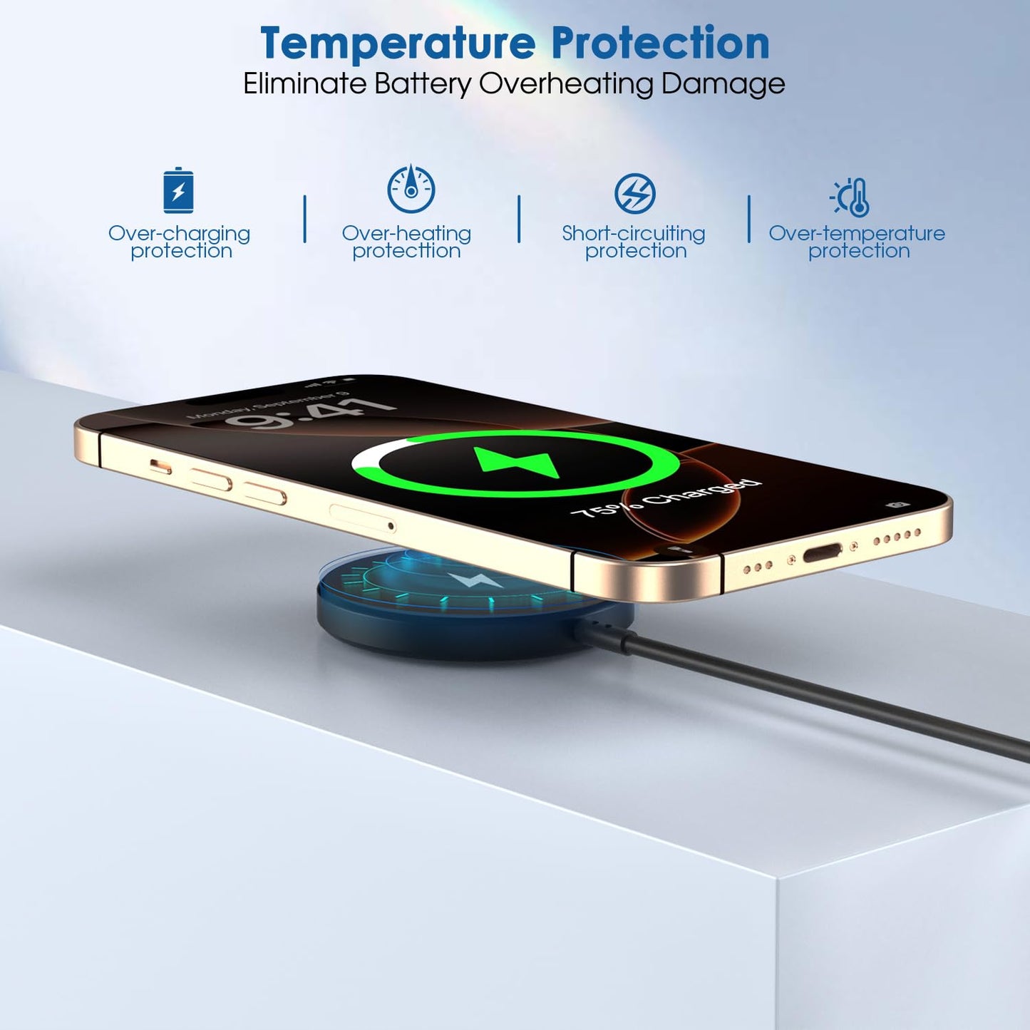 Magnetic Wireless Charger iPhone,6FT Charger for Apple MagSafe Charger 2Pack Fast Wireless Charging Pad for iPhone 16 Pro Max/16 Pro/16 Plus/15 ProMax/15/14/13/12/AirPods 3/2/Pro Mag-Safe Charging Pad