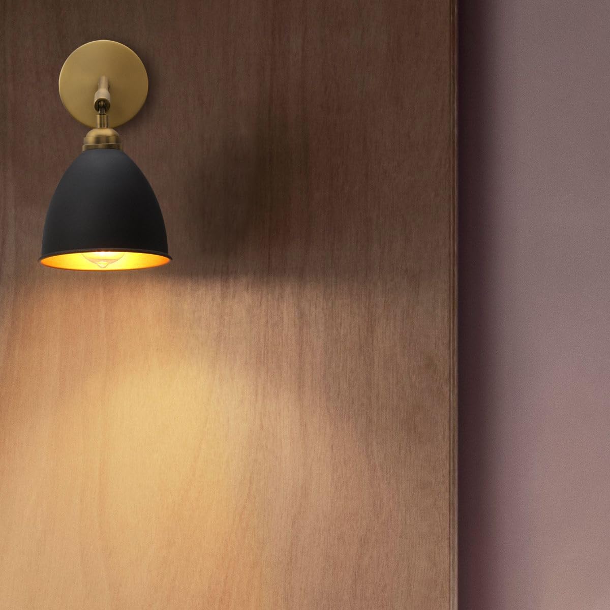 Yosoan Vintage Wall Sconce Bookcase Light, 1-Light Dimmable On Off Switch Industrial Mount Metal Fixture Lighting with 6.1" Oval Black Metal Shade in-Build Gold and Antique Canopy Reading Lamp
