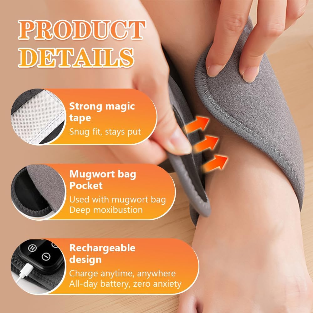 Foot Advanced Renew Triple Method Massager, with 5 Vibration Modes and 6 Heat Levels, Suitable for Reduce Fatigue and Plantar Fasciitis, Travel & Home Use（Grey 2pcs）