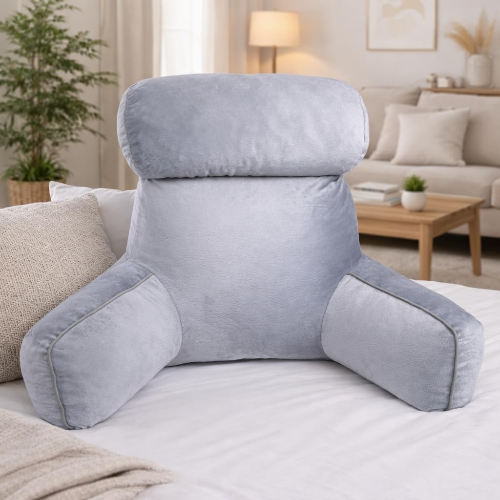 Reading Pillow with Armrests, Plush Pearl Cotton Core