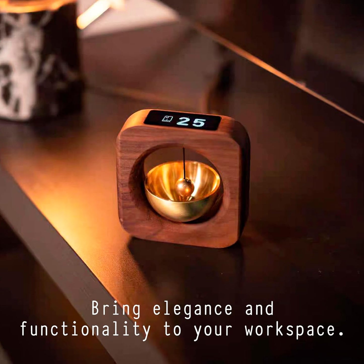 Elegant Wooden Pomodoro Timer Cube Original High-End Quality Desk Timer for Productivity & Focus, Ideal for Work & Study, Beautiful Decorative Object for Home or Office