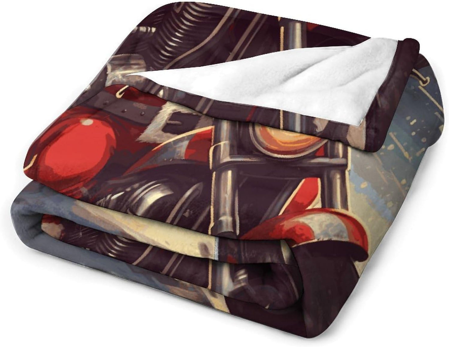 Santa Claus Biker Riding Blanket Super Soft Lightweight Throw Blanket Cute Cozy Warm Bed Blanket Decorative Fuzzy Blanket All-Season Home Decor Gift for Sofa Couch Living Room 30"*40"（76 * 100cm）