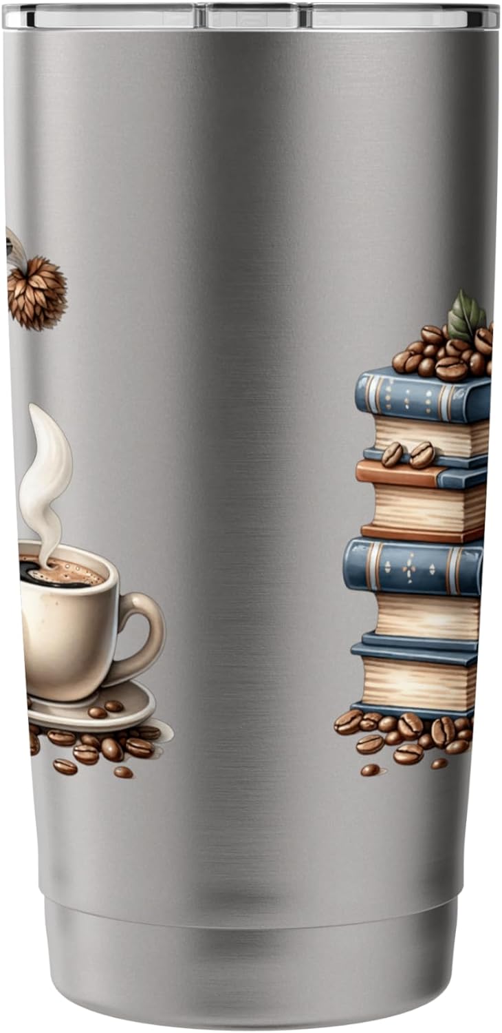 Librarian Gnome Love Reading Books Coffee Mug For Teacher Stainless Steel Insulated Tumbler
