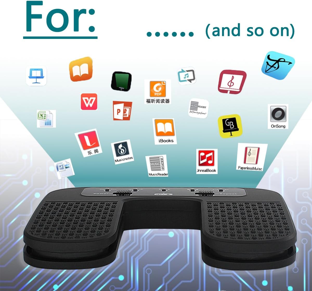 Yueyinpu Wireless Page Turner Pedal For Tablets iPad Smartphone Rechargeable Anti-Skid Pad (Plus)