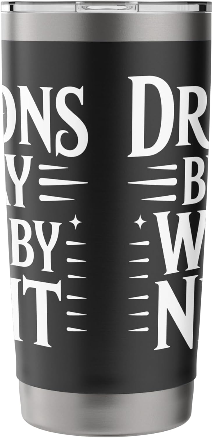 Fantasy Books Reading Time Dragons By Day Wine By Night Stainless Steel Insulated Tumbler