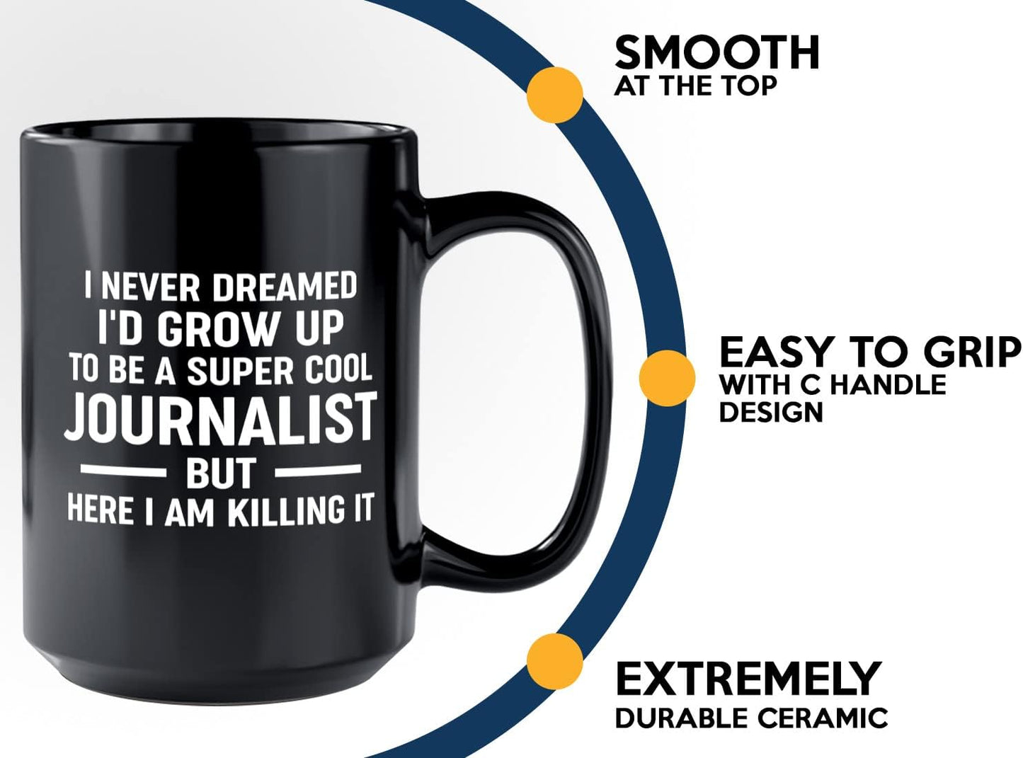 Journalist Coffee Mug 15oz Black -Sup C Journalist - Reading Lover Book Club Gift Author Appreciation Writer Journalism Novelist Scriptwriter