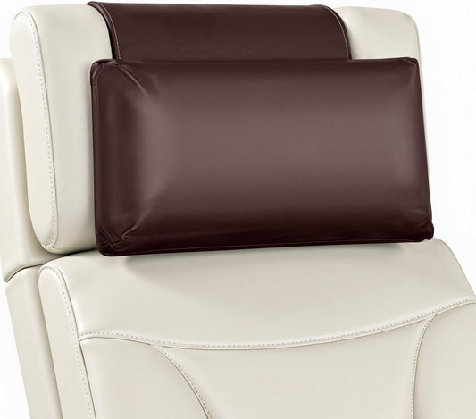 Leather Recliner Pillow, Adjustable Neck & Head Support Pillow, Pu Leather Non-Slip Headrest for Recliner Chair, Couch, Office Chair, Sofa