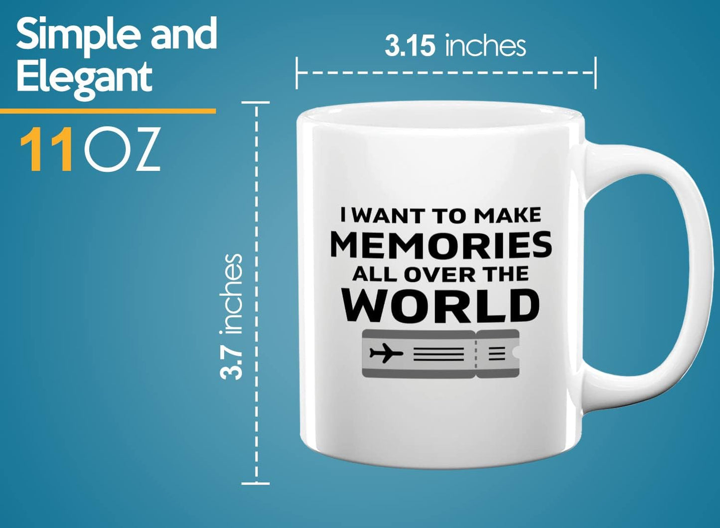 Journalist Coffee Mug 11oz White -All Over the World - Reading Lover Book Club Gift Author Appreciation Writer Journalism Novelist Scriptwriter