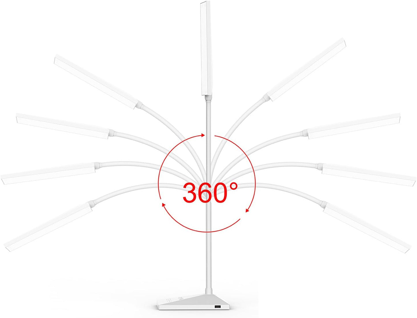 RAOYI LED Desk Lamp, 12W Dimmable Table Lamp Eye-Caring Reading Light with USB Charging Port Touch Control 5 Color Modes 7-Level Brightness Adjustable for Office Home Bedroom (White)