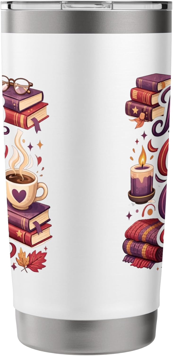 Coffee Book Lovers Reading | Cozy Funny Librarian Teacher Stainless Steel Insulated Tumbler