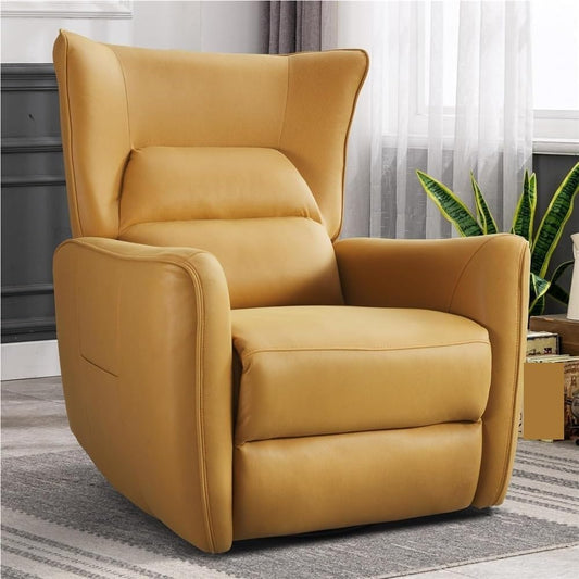 Spacious Power Swivel Glider Recliner with Breathable Leather – Electric Rocking Recliner with Wrapped High-Back Support, Plush Wide Seat, Perfect for Living Room, Home Theater