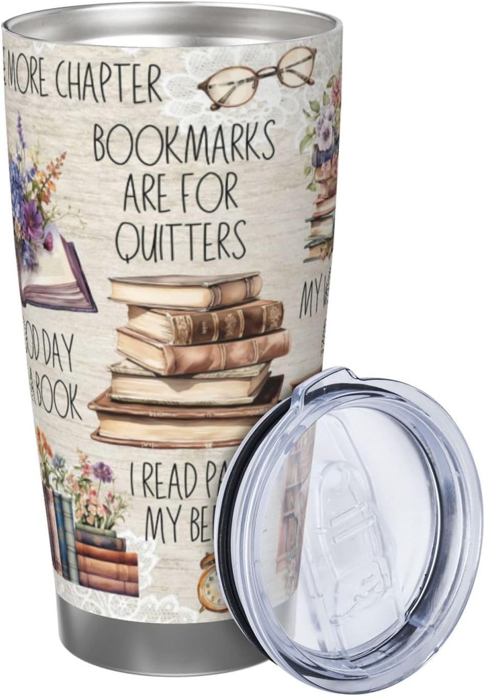 Reading Gifts for Women,Book Lover Coffee Tumbler Vacuum Insulated Stainless Steel Coffee Travel Mug Cup 20oz