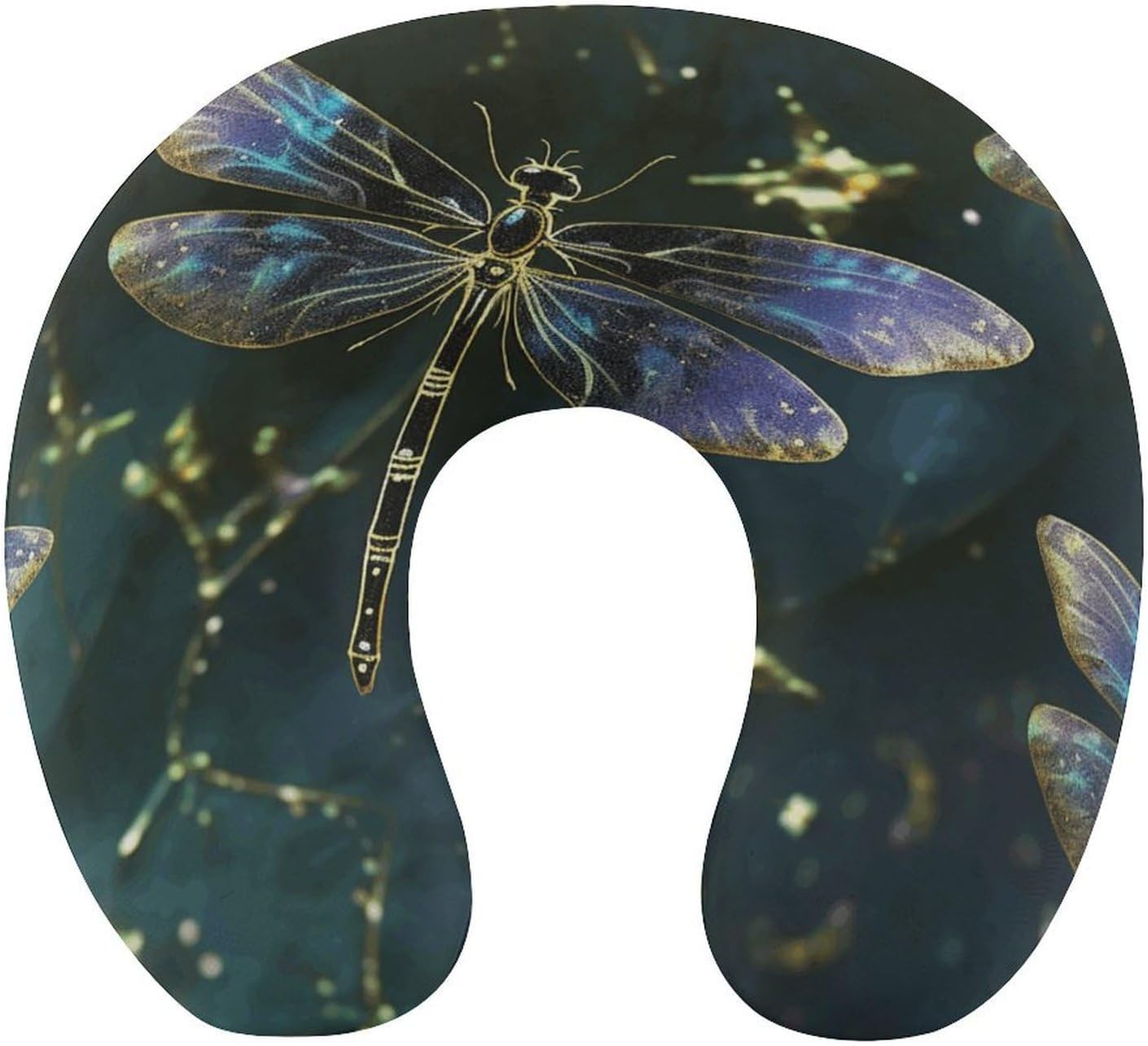 Dragonfly Neck Pillow Memory Foam U Shaped Pillows Portable Pillows for Shoulder Travel Head Support Pillow with Concealed Zipper for Airplane Car Home Office