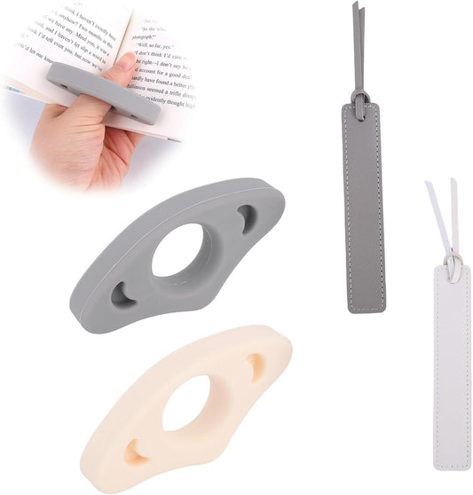 4pcs Book Page Holder Set, Silicone Thumb Page Holder One Handed Finger Read Breathable Waterproof for Reader Bookmark Reading Accessories Gifts for Book Lovers